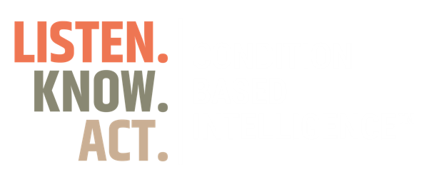 Listen. Know. Act. Condition-Based Intelligence logo.