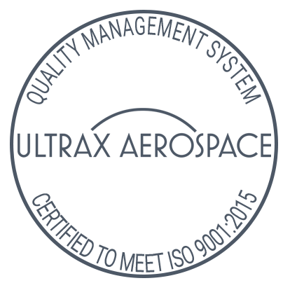 ULTRAX Aerospace quality management system mark certified to meet ISO 9001:2015.